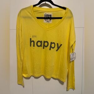 Yellow happy cotton modal shirt